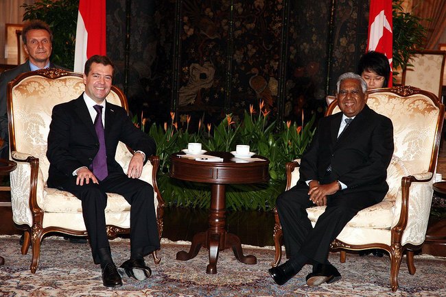 President Nathan with the President of the Russian Federation Dmitry Medvedev (Photo credit: Wikimedia Commons)